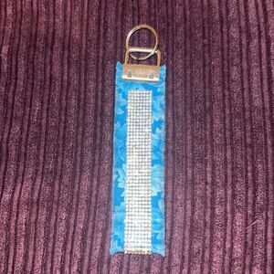 Frayed Rhinestone Wristlet Keychain